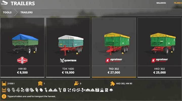 Farming Simulator 2019 - прицепы