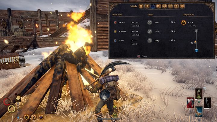 outward как согреть персонажа